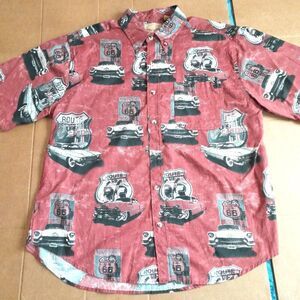 Buckhorn River Men’s Classic Car Short Sleeve Shirt Size Large